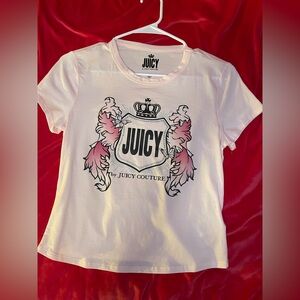 Juicy Couture White and Pink Kids Tee